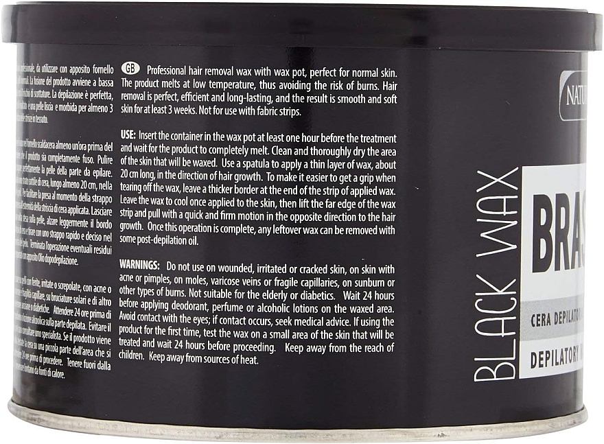 Теплый воск для депиляции в банке - Naturaverde Pro Black Wax Brazilian Depilatory Black Wax — фото N2
