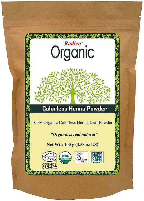 Бесцветная хна для волос - Radico Organic Colorless Henna Powder — фото N1