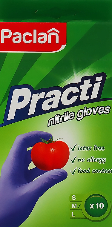 Перчатки нитриловые, р.М - Paclan — фото N1