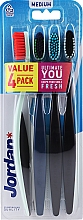 Зубна щітка 4 шт., середня, фісташкова, синя, чорна, чорна - Jordan Ultimate You Medium — фото N1