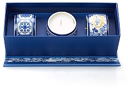 Набор - Portus Cale Gold & Blue Fragranced Candle Set (candle/3x70g) — фото N2