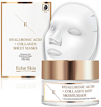 Набор - Eclat Skin London Hyaluronic Acid & Collagen (f/cream/50ml + f/mask/3pcs) — фото N1