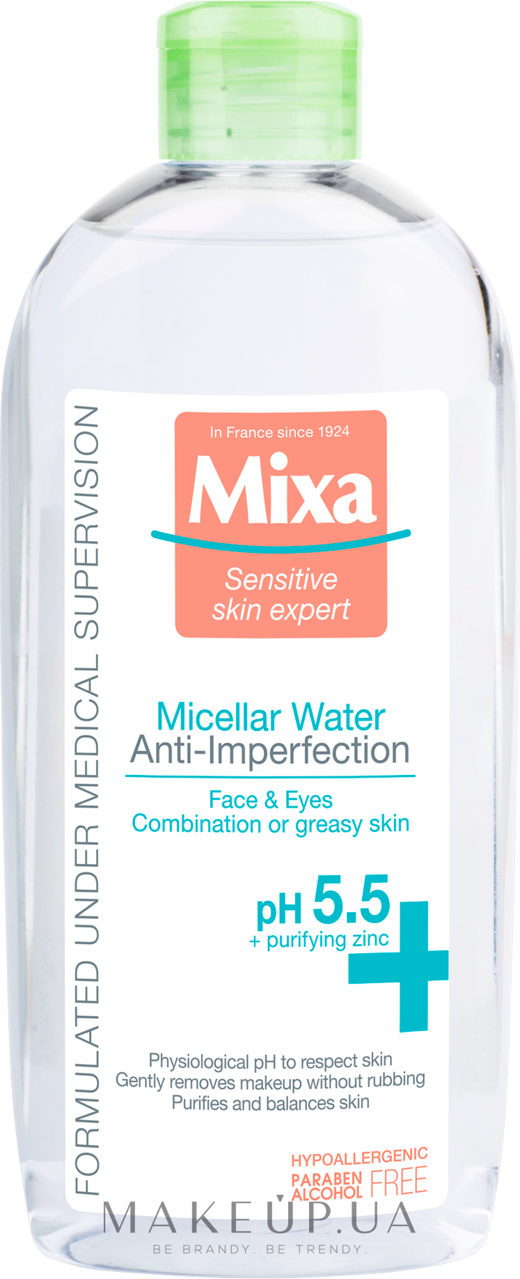 Мицеллярная вода для жирной и комбинированной кожи - Mixa Sensitive Skin Expert Micellar Water — фото 400ml