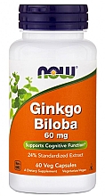 Капсулы "Гинкго билоба" 60 mg - Now Foods Ginkgo Biloba — фото N1