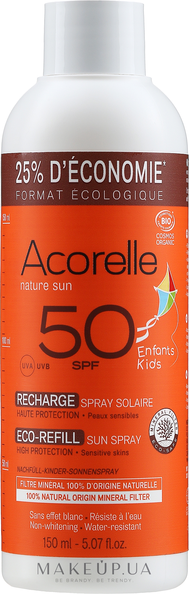 Детский солнцезащитный спрей - Acorelle Sun Spray Kids SPF 50 — фото 150ml