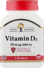 Духи, Парфюмерия, косметика Пищевая добавка "витамин D3", 110 таблеток - Apnas Natural