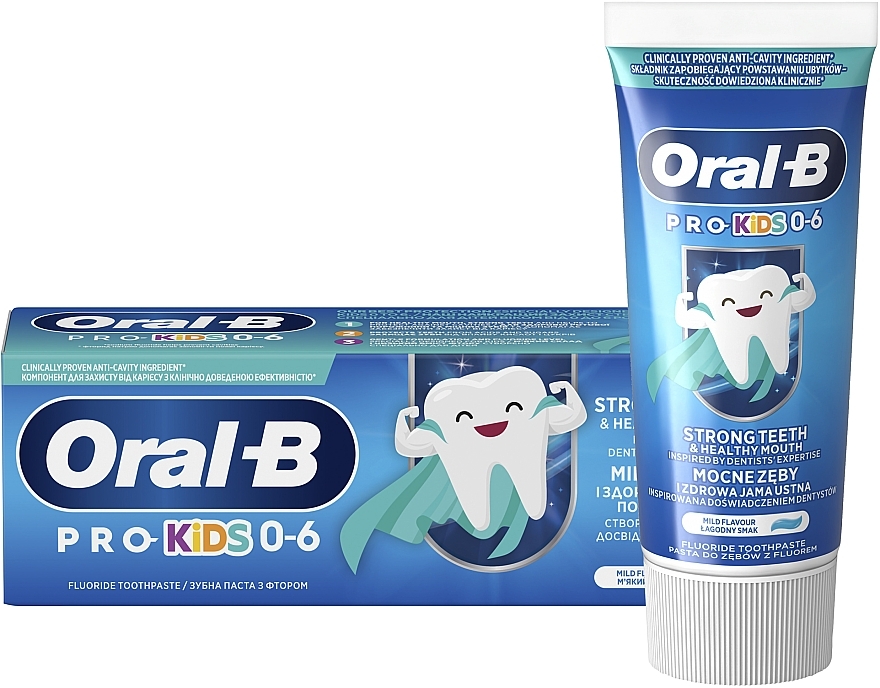 Зубная паста для детей до 6 лет - Oral-B Pro Kids 0-6 Srtong Teeth Fluoride Toothpaste — фото N1