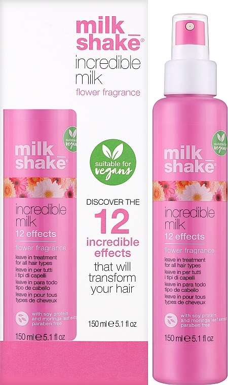 Несмываемое молочко для волос "12 эффектов" - Milk_shake Incredible Milk Flower Fragrance — фото N2