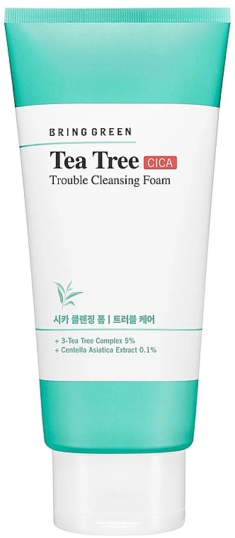 Очищающая пенка с чайным деревом и центеллой азиатской - Bring Green Tea Tree Trouble Cleansing Foam — фото N1