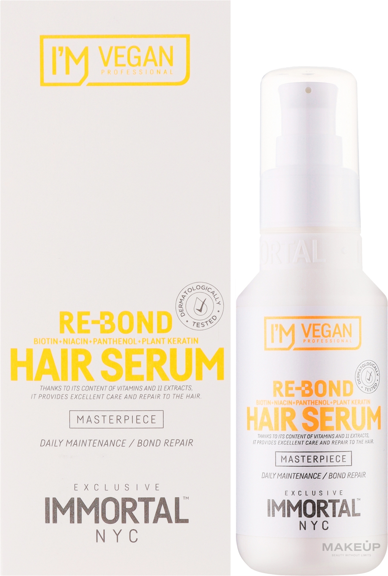 Сироватка для глибокого відновлення пошкодженого волосся - Immortal NYC I'm Vegan Re-Bond Hair Serum — фото 100ml