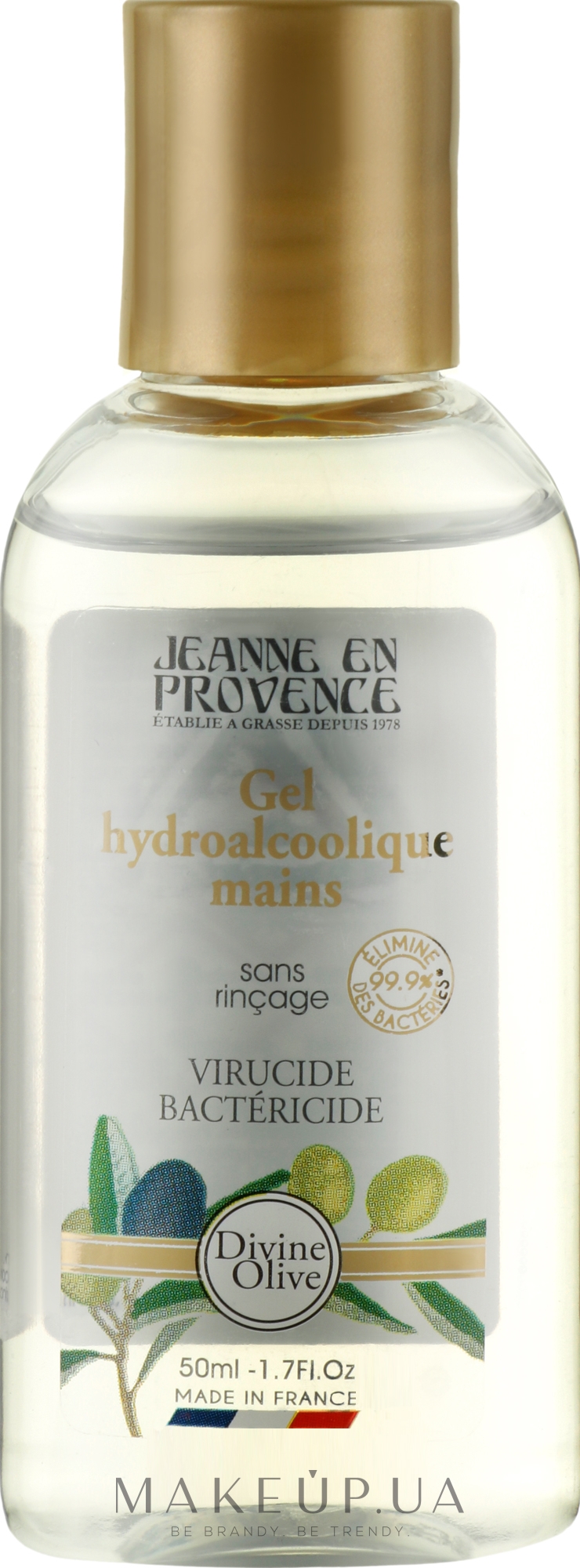 Гель для миття рук - Jeanne en Provence Divine Olive Hydroalcoholic Hand Gel — фото 50ml