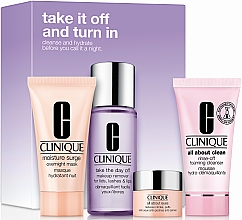 Парфумерія, косметика Набір - Clinique Take It All Off and Turn In (remover/50ml + eye/cr/5ml + mask/30ml + foam/30ml)