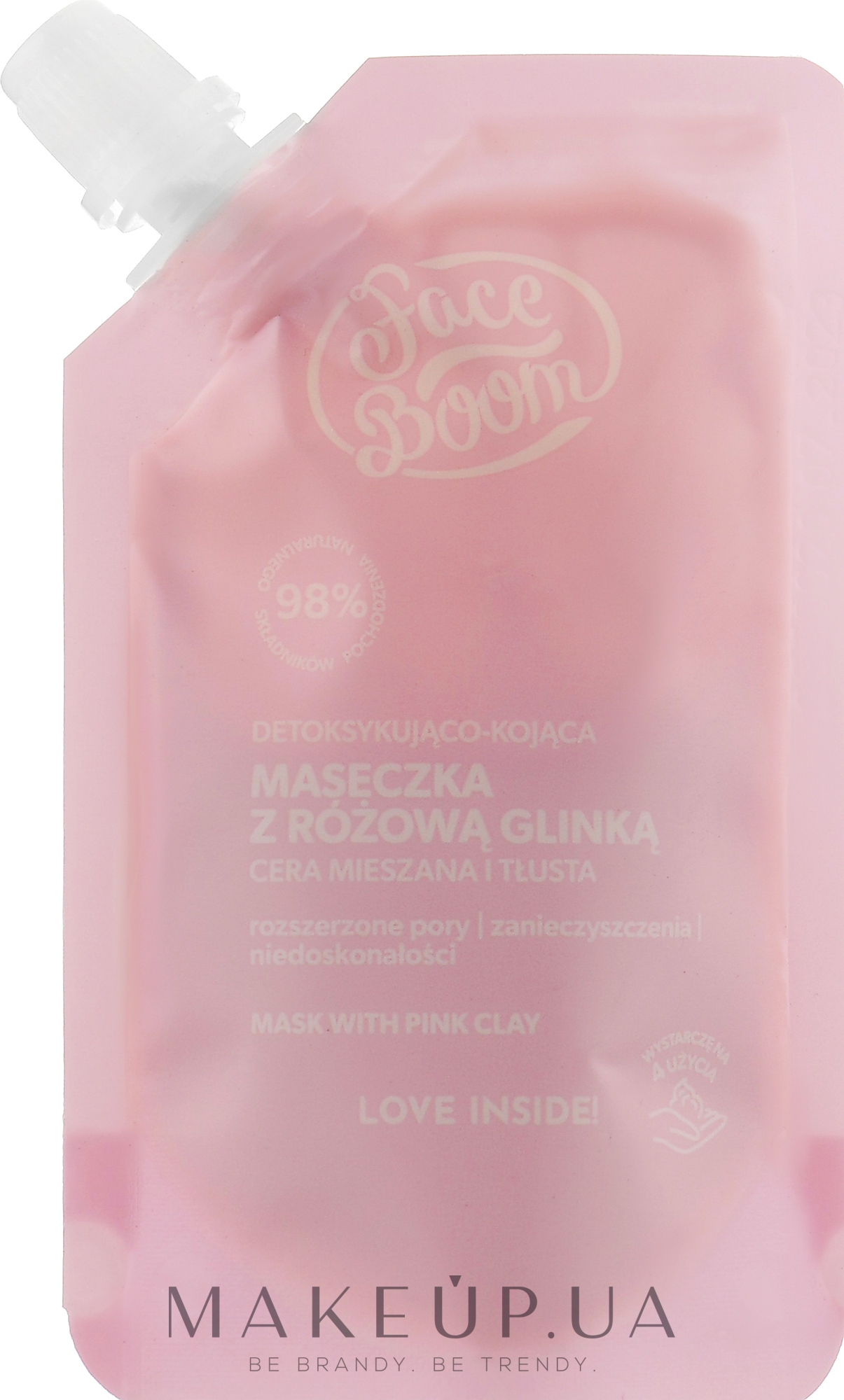 Заспокійлива маска-детокс для обличчя з рожевою глиною - BodyBoom Face Boom Mask With Pink Clay — фото 40g
