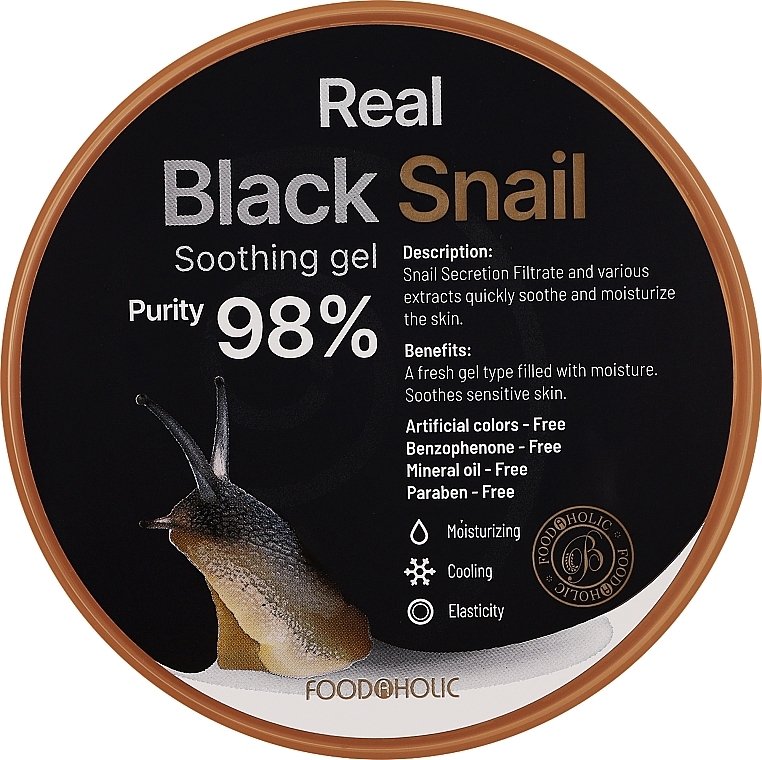 Гель для обличчя й тіла з екстрактом муцину чорного равлика - Food A Holic Real Black Snail Soothing Gel — фото N1