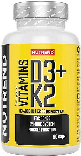 Вітамінно-мінеральний комплекс "D3 + K2", капсули - Nutrend Vitamins D3+K2 — фото N1