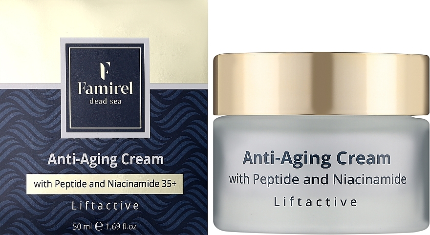 Антивозрастной крем для лица с пептидами и ниацинамидом - Famirel Anti-Aging Cream Liftactive With Peptide And Niacinamide — фото N2