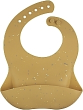 Слюнявчик силиконовый с карманом "Dots", желтый - Canpol Babies — фото N1