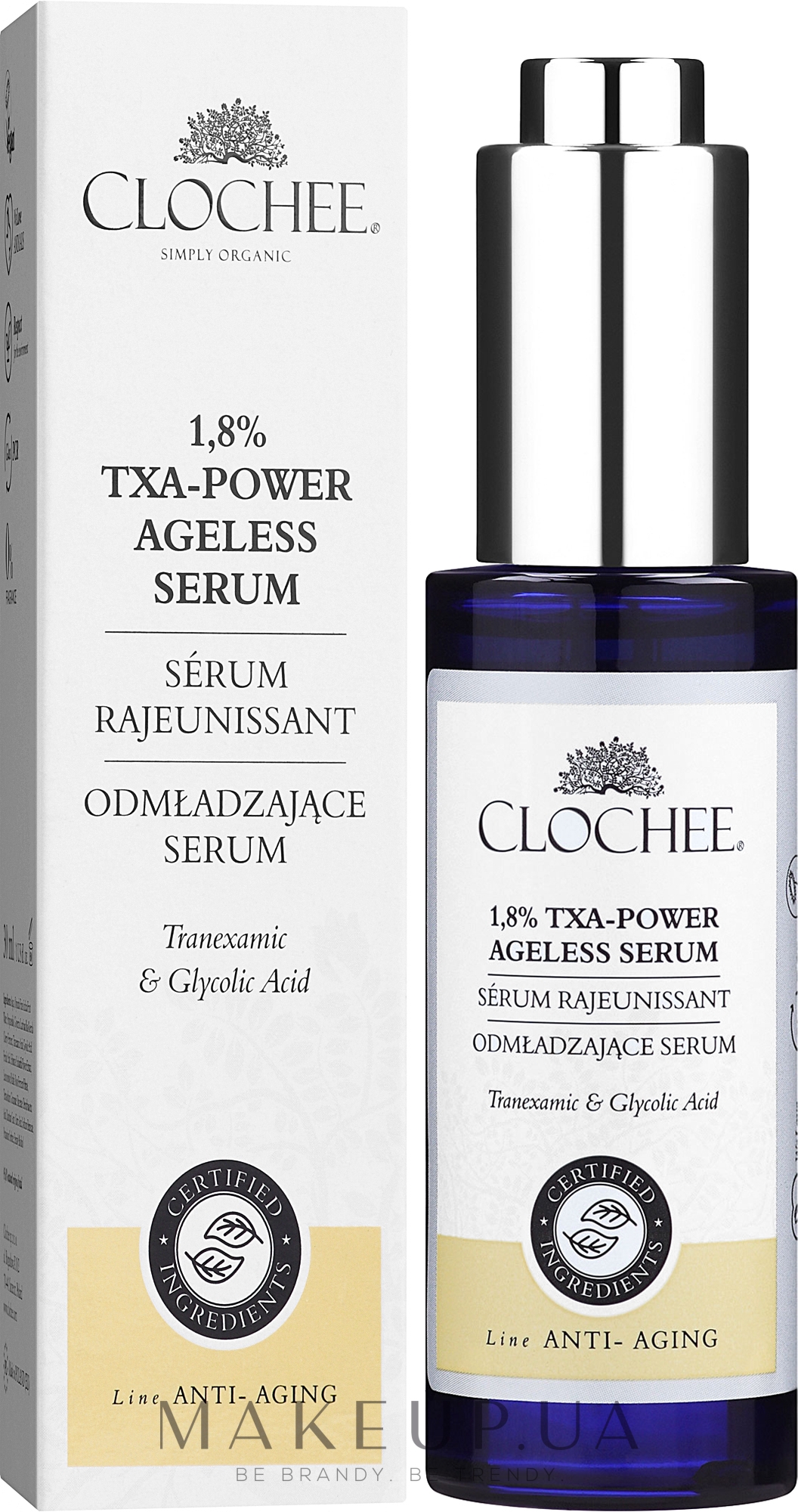 Антивікова сироватка для обличчя - Clochee Organic 1,8% Txa-Power Serum — фото 30ml