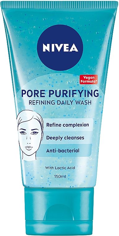 Щоденний очищуючий гель-скраб для обличчя проти недоліків шкіри - NIVEA Pore Purifyng Refining Daily Wash — фото N1