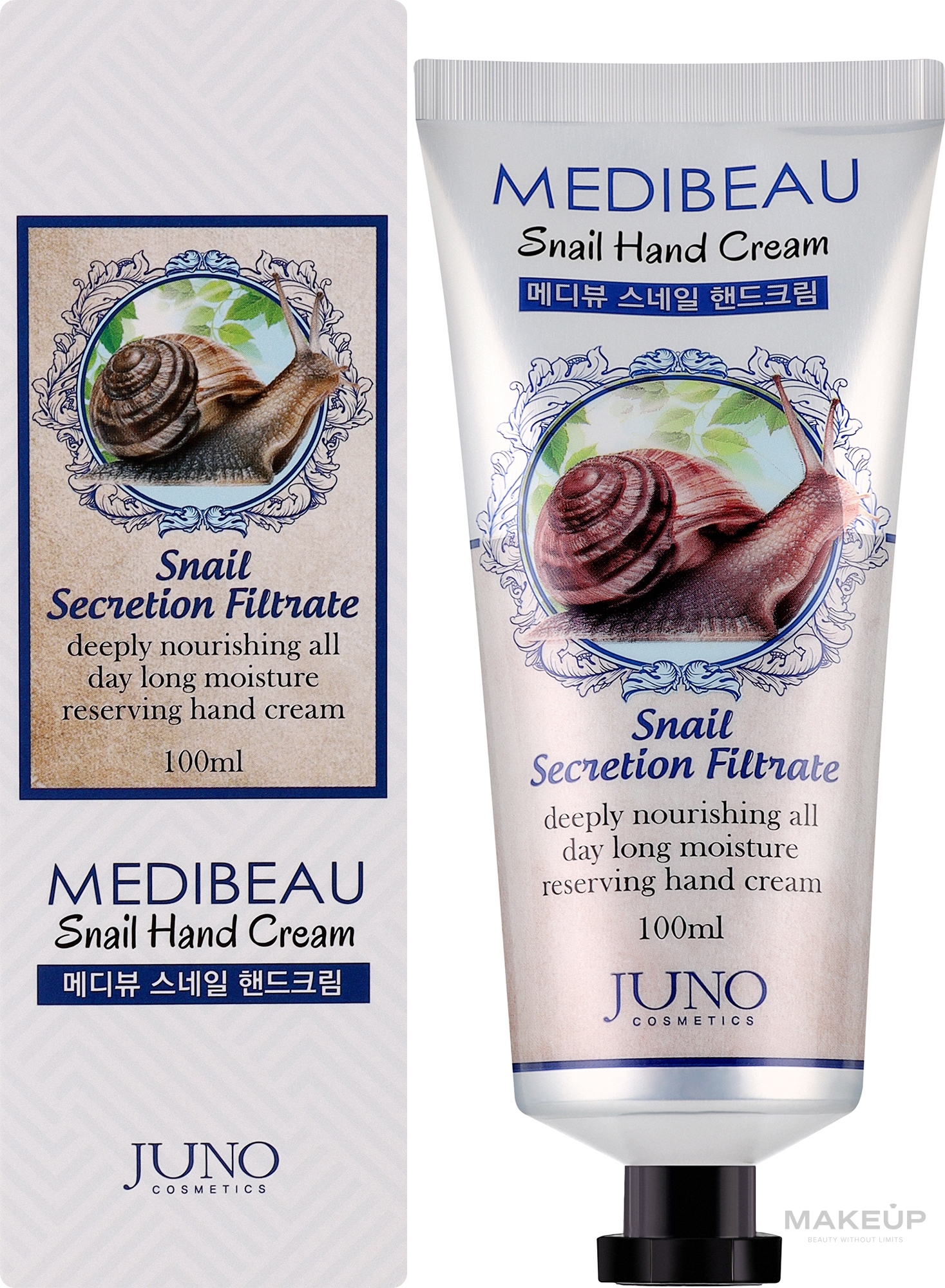 Крем для рук с муцином улитки - Juno Medibeau Snail Hand Cream — фото 100g