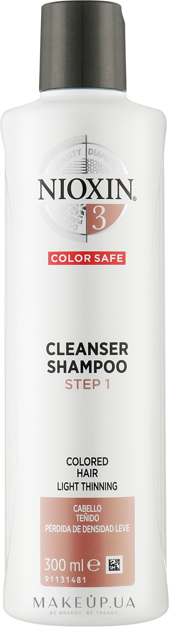 Очищающий шампунь - Nioxin System 3 Cleanser Shampoo Step 1 Colored Hair Light Thinning — фото 300ml