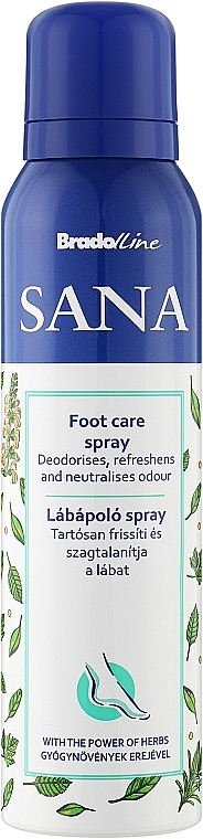 Дезодорувальний та освіжальний спрей для ніг - Bradoline Sana — фото N1
