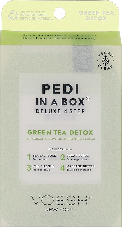 Набір для педикюру "Зелений чай" - Voesh Pedi In A Box Deluxe Pedicure Green Tea — фото N1