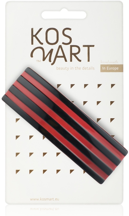 Заколка для волосся "Red stripes" - Kosmart — фото N1