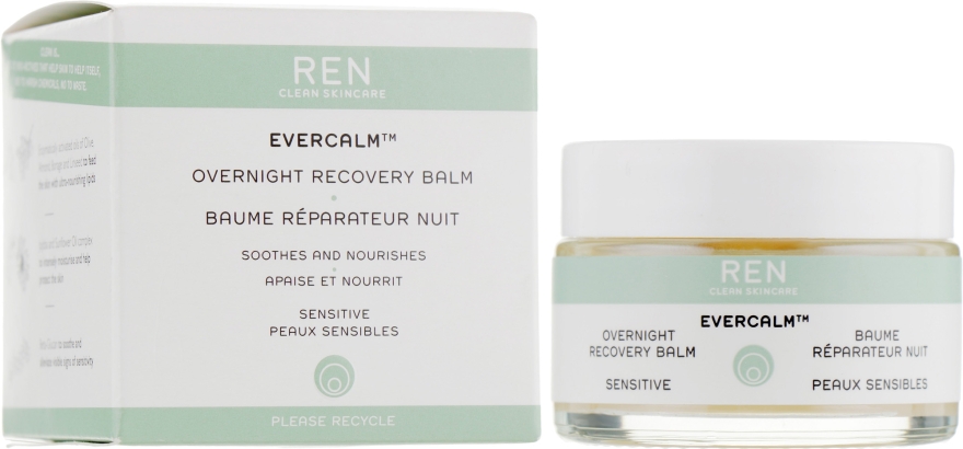 Нічний відновлювальний бальзам для обличчя - Ren Evercalm — фото N1