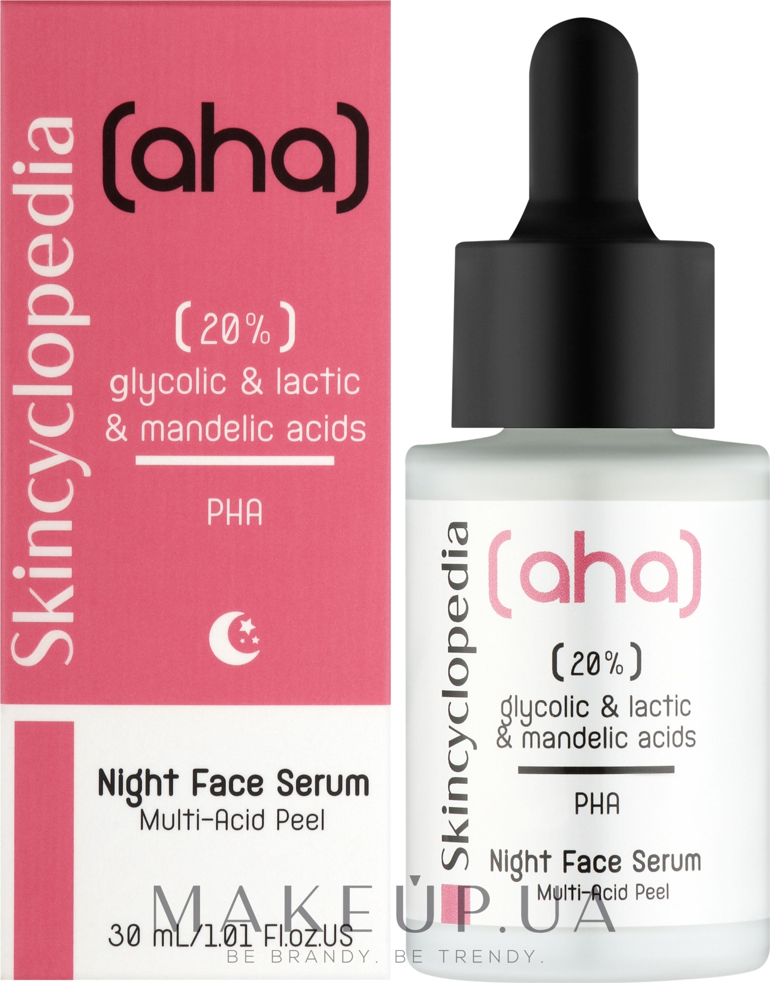 Нічна сироватка для обличчя з 20 % AHA- та PHA-кислотами - Skincyclopedia Night Face Serum Night Peeling With 20% AHA & PHA — фото 30ml