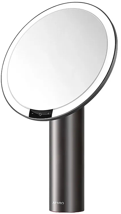 Косметическое зеркало с подсветкой, черное - Amiro LED Mirror Black — фото N1