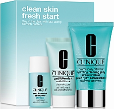 Духи, Парфюмерия, косметика Набор - Clinique Clean Skin, Fresh Start (gel/30ml + cr/gel/15ml + jelly/50ml)