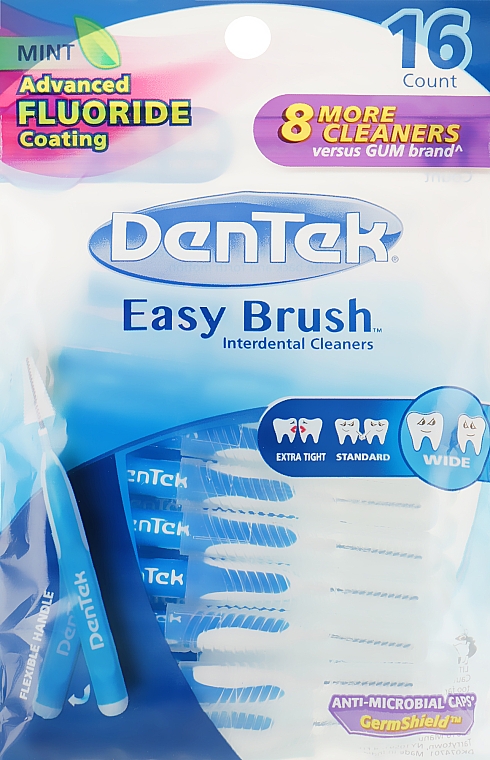 Межзубные щетки для широких промежутков - DenTek Easy Brush, конические