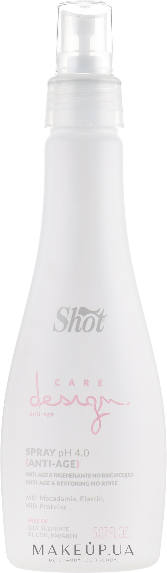 Сыворотка-спрей восстанавливающая - Shot Care Design Spray Anti-Age & Restoring No Rinse — фото 150ml