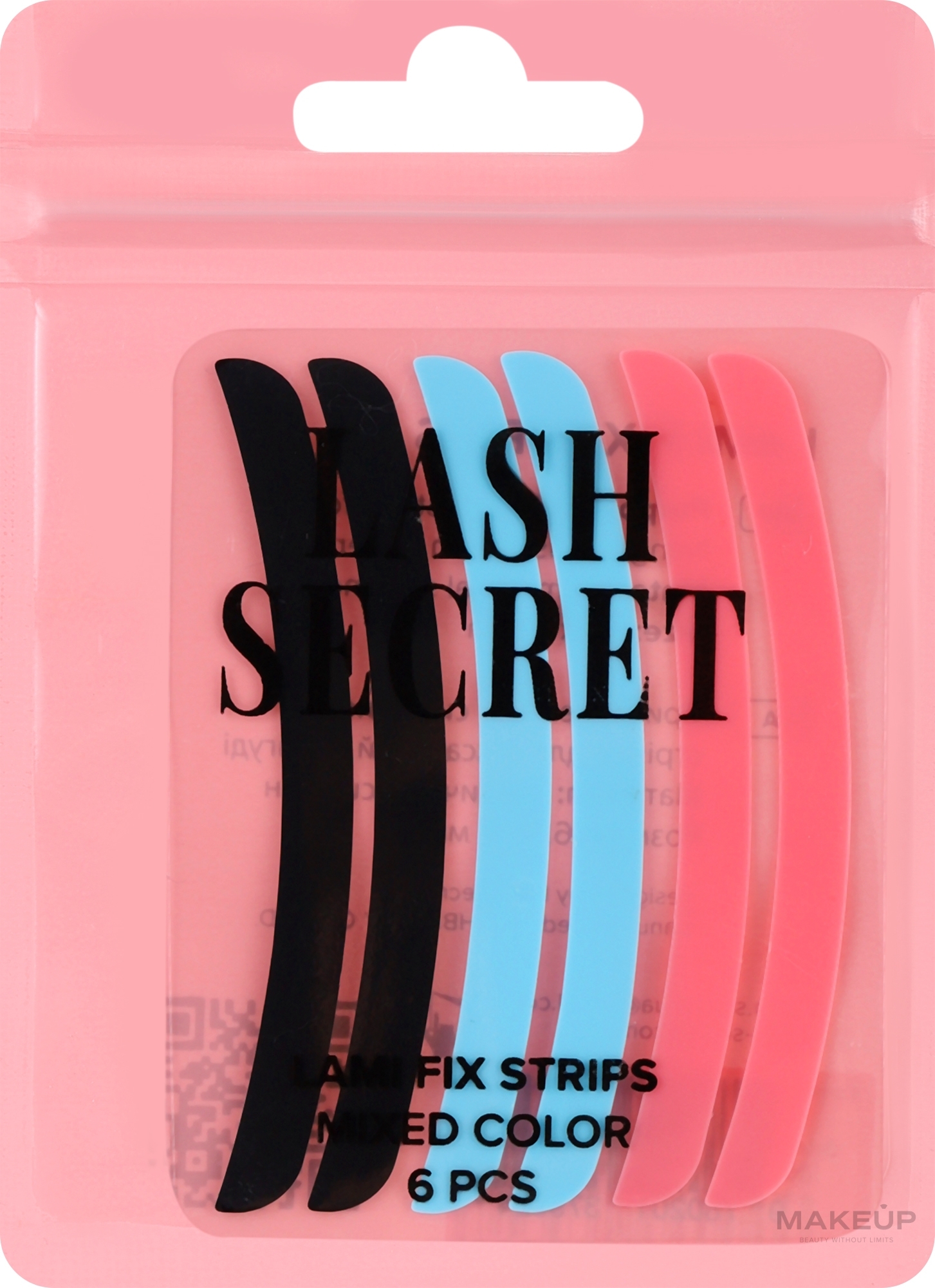 Силиконовые ленты для фиксации ресниц, розовые, голубые, черные - Lash Secret — фото 6шт