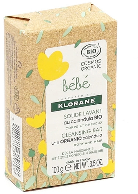 Дитяче мило - Klorane Bebe Cleansing Bar With Organic Calendula — фото N2