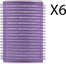 Бигуди-липучки для волос 32 мм, 70799, 6 шт., фиолетовые 2 - Deni Carte — фото N1