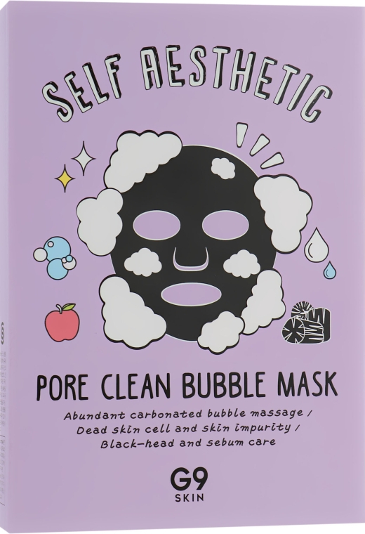 Бульбашкова тканинна маска для обличчя - G9Skin Self Aesthetic Poreclean Bubble Mask — фото N1