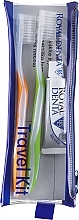 Парфумерія, косметика Набір, варіант 1 - Royal Denta Travel Kit Silver (toothbrush/2pcs + toothpaste/20g + cosmetic bag/1pc)