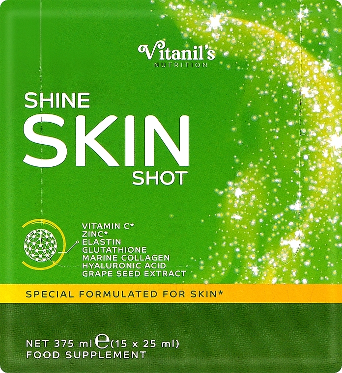 Питьевая диетическая добавка для идеальной кожи - Vitanil's Shine Skin Shot — фото N1