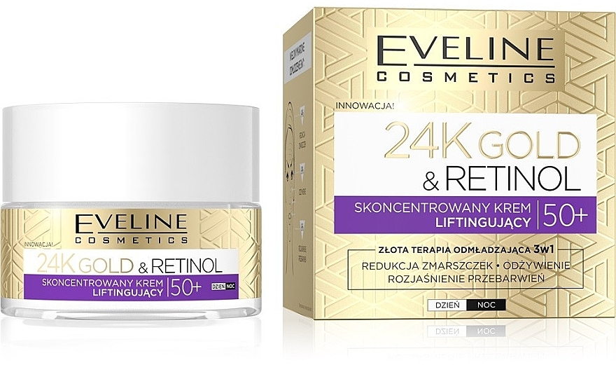 Крем-лифтинг для лица - Eveline Cosmetics 24K Gold&Retinol Lifting Cream 50+ — фото N1