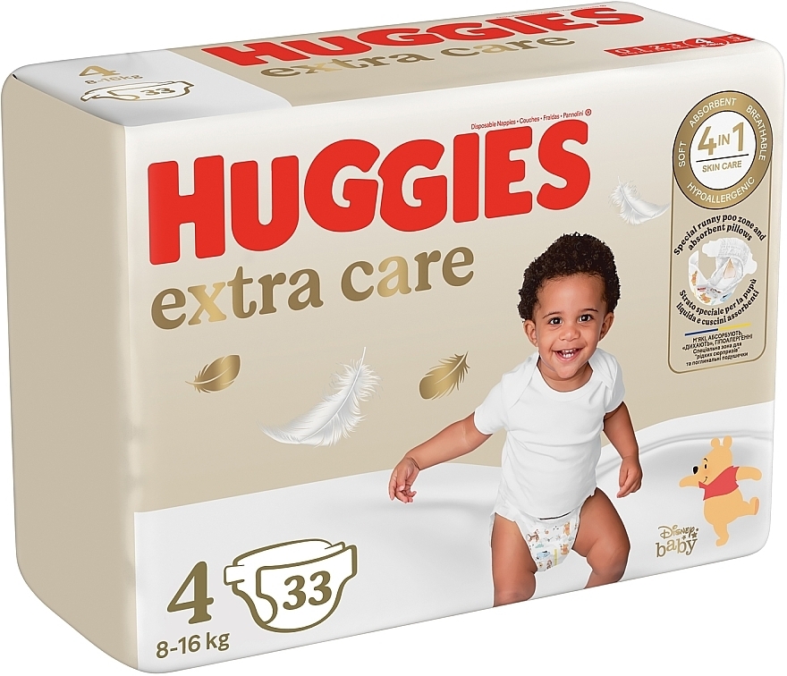 Подгузники Extra Care, размер 4 (8-16 кг), 33 шт. - Huggies — фото N8