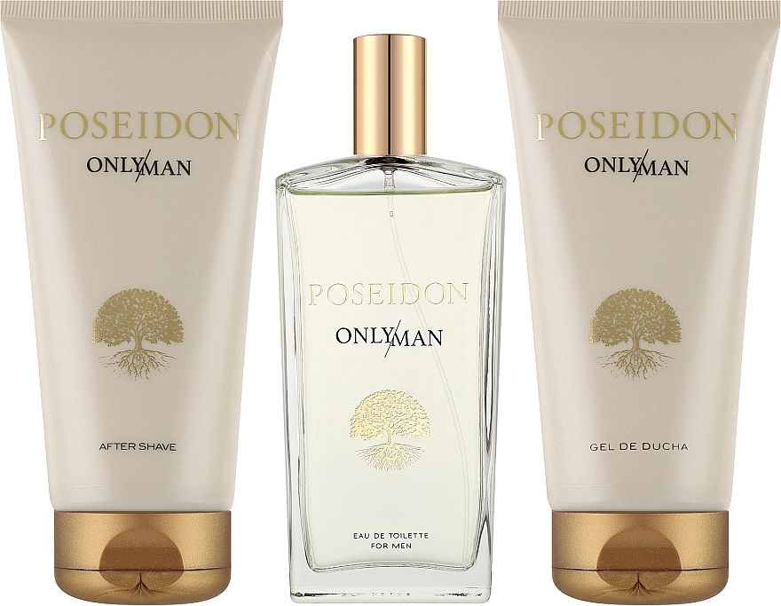 Instituto Espanol Poseidon Only Man - Набор (edt/100ml + sh/gel/100ml + ash/lot/100ml) — фото N2