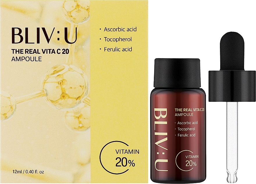 Сироватка з чистим вітаміном С - Bliv:U The Real Vita C 20 Ampoule — фото N2