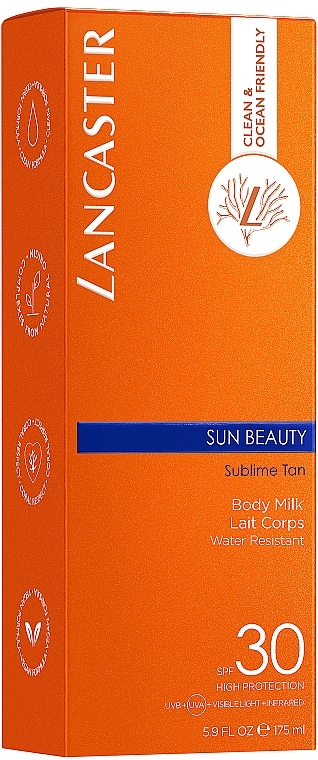 Водостойкое солнцезащитное молочко для тела - Lancaster Sun Beauty Sublime Tan Body Milk SPF30 — фото N3