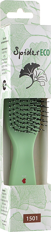 Щетка для волос "Spider Soft", 9 рядов, матовая, зеленая - I Love My Hair — фото N4