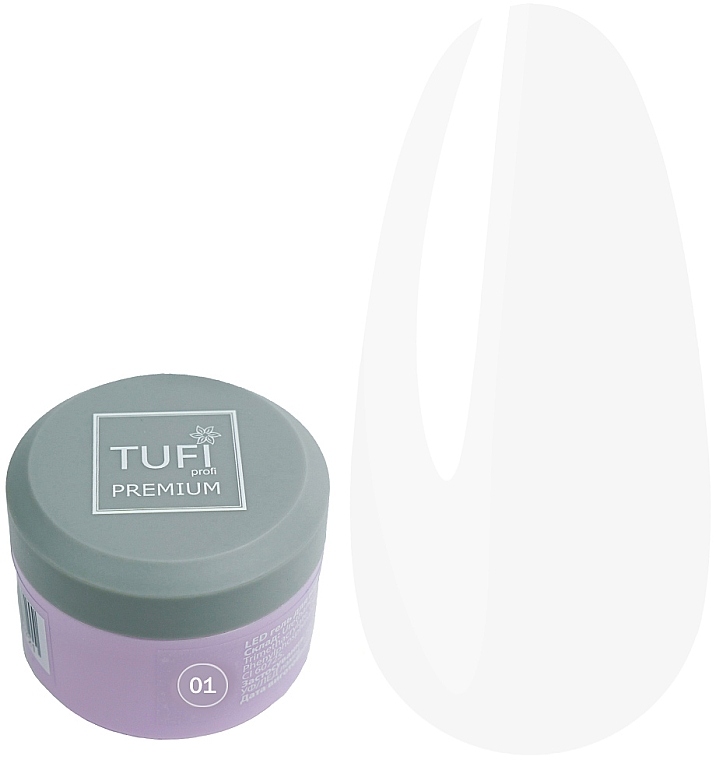 Гель для наращивания ногтей - Tufi Profi Premium LED Gel 01 Clear