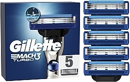 Змінні касети для гоління, 5 шт. - Gillette Mach 3 Turbo 3D Motion — фото N1