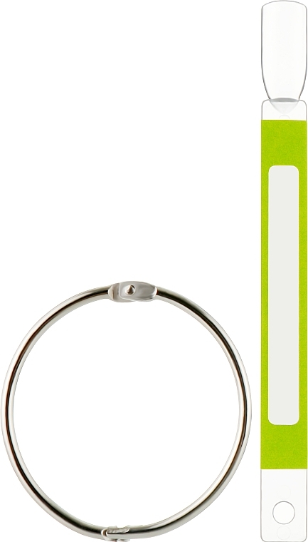 Типсы на кольце, зеленый стикер, прозрачные, квадрат - Sticker Tips — фото N1