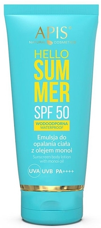 Лосьйон для засмаги з олією моної - APIS Professional Hello Summer SPF 50 — фото N1
